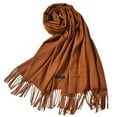 thumbnail image 5 of Women Pashmina Scarf Soft Solid Plain Shawl Wrap Fashion Warm Neck With Fringes, 5 of 5