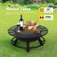 thumbnail image 6 of Premium 35'' Outdoor Wood Burning Round Fire Pit Barbecue Pit BBQ Backyard Fireplace, 6 of 7