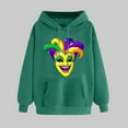 thumbnail image 2 of VBTAPA Mardi Gras Sweatshirt for Women Carnival Themed Graphic Hoodies Drawstring Long Sleeve Hooded Pullover 2025 Celebration Parade Party Hoodie Army Green L, 2 of 6