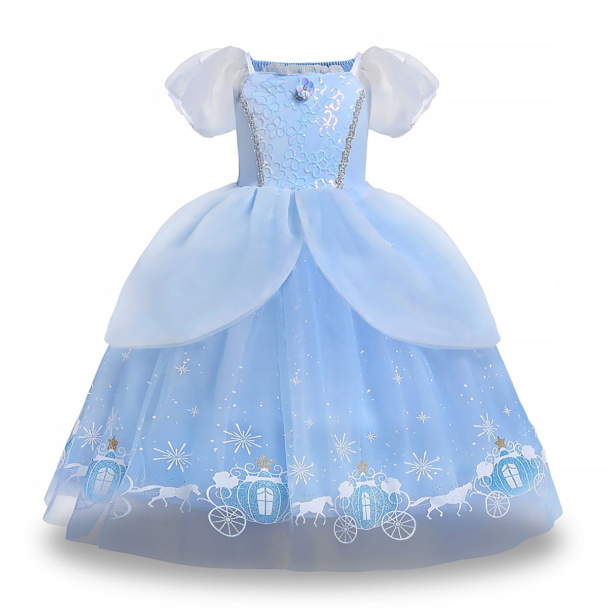 HAWEE Girls Cinderella Princess Costume Dress Up for Little Girls Fancy