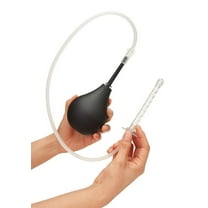 CleanScene 7 Piece Anal Douche Set with Flexible Tip Head, Black/White