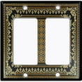 thumbnail image 6 of Metal Light Switch Plate Cover Elegant Victorian Rhombus Black Brown Frame FRA055, 6 of 13
