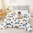 thumbnail image 3 of Castle Fairy Dirt Bike Pattern Queen Comforter Set 3pcs for Boys, Helmet Art Bedding Comforter Set for Bedroom, Red Teal Black, 3 of 6