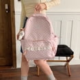 thumbnail image 4 of Polka Dot Backpack with Cute Lace Trim, Large Capacity Multi-Pockets Backpack with Pendant for Shopping Outdoor (Pink), 4 of 10