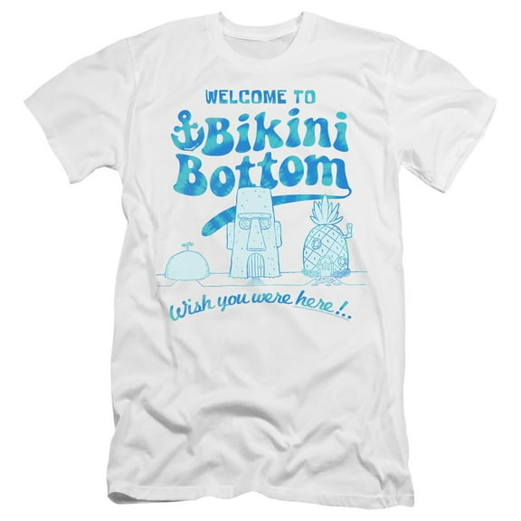 Spongebob Bikini Bottom Welcome Unisex Adult Canvas Brand T Shirt