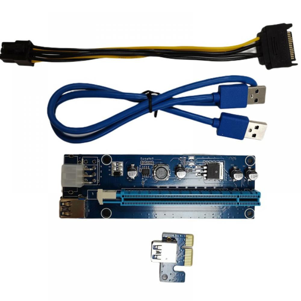 USB 3.0 Pcie PCI-E Express 1x To 16x Extender Riser Card Adapter Power BTC Cable