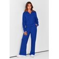 thumbnail image 3 of Conjunto Deportivo PRETTYGARDEN Azul Real Media Cremallera Pantalón Palazzo Ancho XL, 3 of 8
