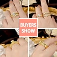 thumbnail image 2 of Sparkle Jewels Wedding Band Enhancer Engagement Ring Set Sterling Silver Yellow Gold Plated, 2 of 6