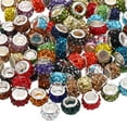thumbnail image 1 of 100 Pcs Gran Agujero Perla, 12mm Rhinestone Perlas Europeas para Hacer Pulseras de Joyería, Manualidades con Pluma (Colores Mezclados), 1 of 6