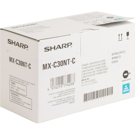 UPC: 0974019774262 | Sharp  SHRMXC30NTC  Cyan Toner Cartridge  1 Each