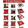 thumbnail image 3 of Juego de 4 fundas de almohada navideñas Multiwins, 16 x 16 pulgadas, de doble cara, 3 of 8