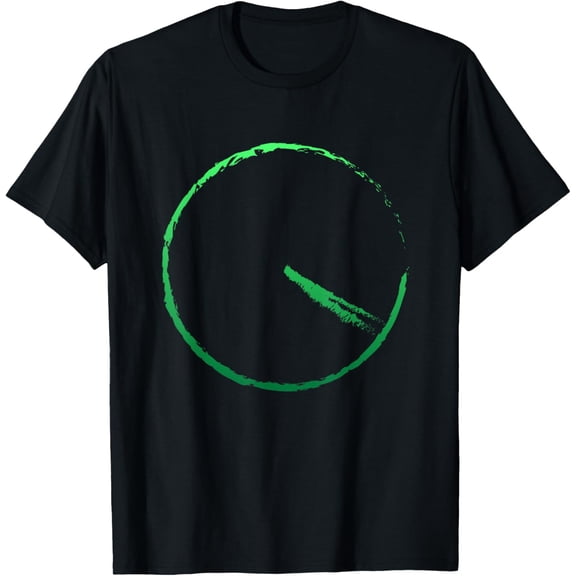 Subtle 420 T-Shirt Minimalistic Green Gradient Clock Print T-Shirt men and women can wear, black, white, gifts