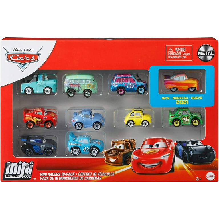 Mattel Disney Pixar Cars Die-Cast Mini Racers 10-Pack Vehicles, Miniature  Racecar Toys For Racing, Small, Portable, Collectible Automobile Toys Based