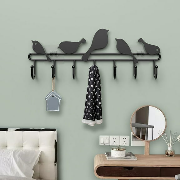 PBPBOX Black Hanging Coat Rack Wall Mounted for Home with Scratch Resistant Surface
