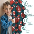 thumbnail image 3 of Kid Curtains,Football Icon Darkgreen Pattern Kid Insulated Curtains Set Of 2,Bedroom Essentials,Toddler Room Decor 52"x63", 3 of 5