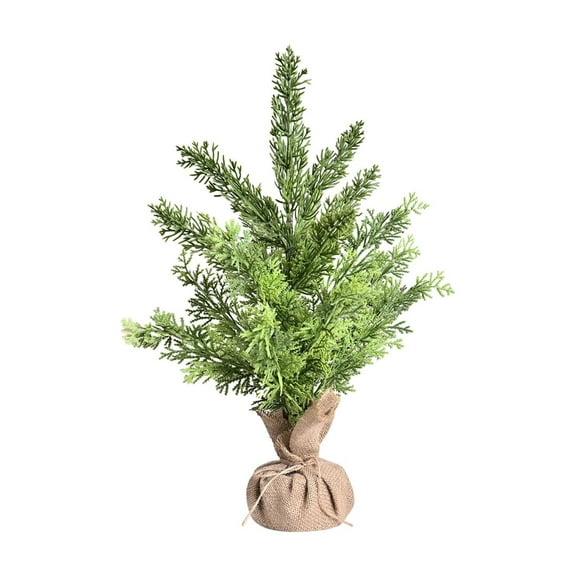 BNNG Tabletop Mini Christmas Tree, 15" Artificial Miniature Pine Christmas Tree with Linen Base Perfect for Christmas Decorations, Home, Kitchen, Dining Table