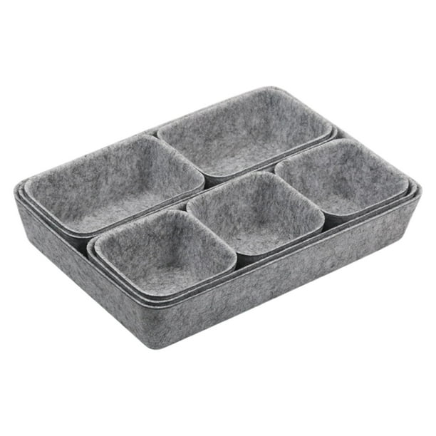 Bandeja organizadora de fieltro con 8 compartimentos, versátil y separador para oficina. Gris claro