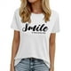 thumbnail image 1 of Camiseta informal de manga corta con cuello en V y estampado para mujer - Poliéster y spandex, transpirable, diseño floral - Top de moda para verano/otoño, 1 of 6
