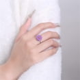 thumbnail image 2 of Rotatable CZ Purple White Daisy Flower Ring for Women Silver Gold-Toned Crystal Floral Stackable Statement Open Band Spinner Finger Ring Comfort Fit Adjustable Fidget Anxiety Relieving Stress Jewelry, 2 of 11