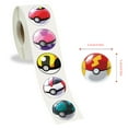 thumbnail image 2 of Pokemon Stickers for Kids, 500 PCS Kids Stickers Bulk, 10 Designs Anime Cute Sticker with (1.0 Inch), 2 of 3