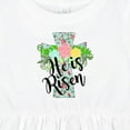 thumbnail image 4 of Inktastic He is Risen Floral Print Cross with Beautiful Flowers Girls Baby Dress, 4 of 5