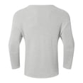 thumbnail image 3 of ibuvkizy Pullover Sweater for Mens Solid Color V-neck Long Sleeved Top Loose Hollow Knit Sweater Gray,M, 3 of 6