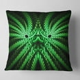 thumbnail image 2 of Designart Glowing Green Fractal Flower in Black - Abstract Throw Pillow - 18x18, 2 of 5