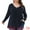 Dark Blue, variant on DARING DIVA Women's Plus Long Sleeve V Neck Button Loose Top 1X Dark Blue