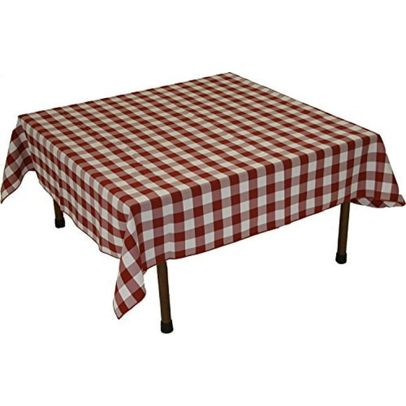 Table in a Bag TC4848RW Nappe en Popeline de Polyester Carré, 48 Pouces par 48 Pouces, Motif à Damier Rouge et Blanc