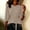 Khaki, variant on Women's 2026 French Retro Flounce Sleeve Blouse, Crew Neck Elegant Slim Fit Top, Casual Vintage Shirt for All Occasions Red M