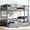 Grey, variant on Wood Bunk Bed with Drawers, Twin Over Twin Size Convertible Bunk Bed with Two Storage Drawers and Ladders, Can be Devided into 2 Beds, No Spring Box Needed, Grey