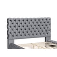 thumbnail image 3 of Benjara James Queen Size Bed- Platform Style- Button Tufted Gray Velvet, 3 of 6