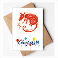 thumbnail image 1 of Year Of Rat Animal China Zodiac Red Wedding Cards Congratulations Greeting Envelopes, 1 of 3