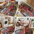 thumbnail image 6 of Farm Horse Animal Washable Area Rugs 4'x6', Vintage Red Truck Daisy Brown Tree House Low Pile Throw Living Room Rug Non-Slip Sturdy Edge Binding Carpet for Indoor Entryway Bedside Kitchen, 6 of 9
