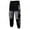 Black, variant on SOOMLON Pants for Men Drawstring Festival Pants Pocket Zipper Zipper Cargo Pants Leg Pants Wide Elastic Waist Sports Pants White L