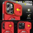 thumbnail image 3 of Asuwish Compatible with iPhone 16 Pro Max 6.9 inch Phone Case Slide Camera Cover Tempered Glass Screen Protector Stand Ring Holder Rugged Slim Cell for i Phone16 i16 ProMax 16ProMax Women Men Red, 3 of 10