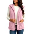 thumbnail image 5 of Womens Fleece Vest Fall Winter Casual Sleeveless Hooded Cardigan Vests with Pockets Solid Color Warm Comfy Outerwear,Sizes S-3XL, 5 of 9