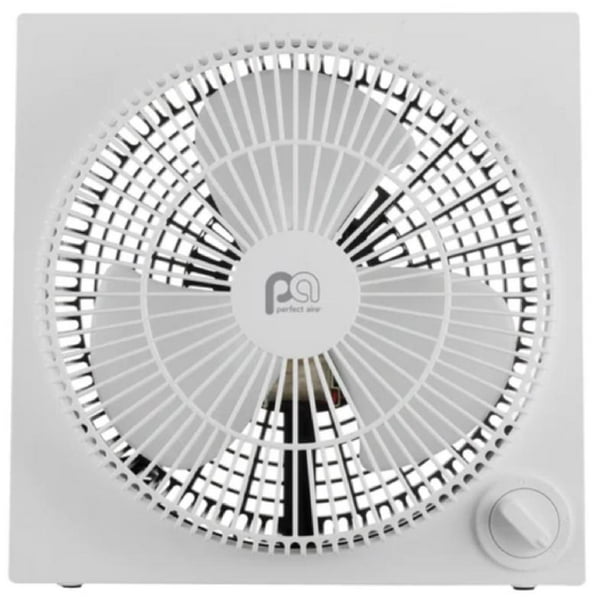 Ventilador de caja Perfect Aire, 23 cm de alto, 3 velocidades, eléctrico, blanco