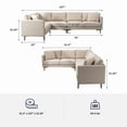 thumbnail image 3 of ZAFLY Canapé Sectionnel en L, Canapé d'Angle Modulaire 6 Places, Ensembles de Meubles de Salon - Beige, 3 of 6