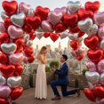 thumbnail image 3 of Globos PNIOTAIN de 18" en forma de corazón, foil, 30 piezas, rojo, rosa y plateado, 3 of 9