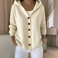 thumbnail image 3 of Womens Button Down Hooded Cardigan Sweaters, Knit Hoodie Coat Jacket, Soft and Comfortable Color L, 3 of 5