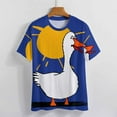 thumbnail image 3 of Sunny Duck Cartoon Womens Tops Women's Fashion Casual Short Sleeve Flower Print Round Neck Pullover Top Blouse, 3 of 6
