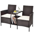 thumbnail image 6 of Topbuy Rattan Outdoor Patio Dining Set with Center Table, Off-White, 6 of 7