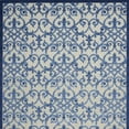 thumbnail image 4 of 10' X 13' Grey And Blue Damask Non Skid Indoor Outdoor Area Rug, 4 of 6