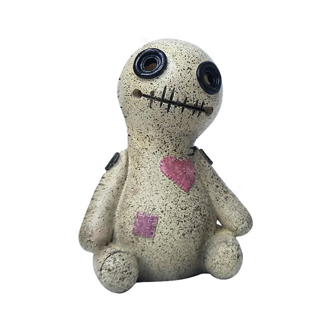 Escultura para decoración de jardín, bonita muñeca vudú de resina, 7,5 cm