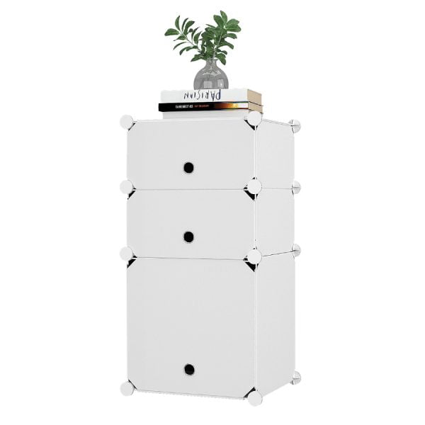 Buró plástico de tres Niveles UTILISIMO mueble Modular 3 Niveles Blanco