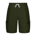 thumbnail image 4 of Cargo Shorts for Men Elastic Waist Drawstring Casual Work Shorts Summer Hiking Outdoor Shorts with 4 Pockets, 4 of 7