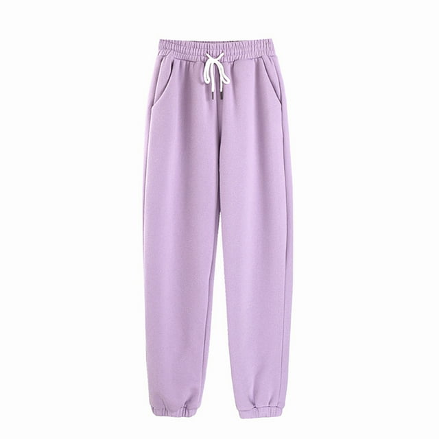 Kmbangi Women Harem Pants Casual Solid Color Trousers with Drawstring Pocket
