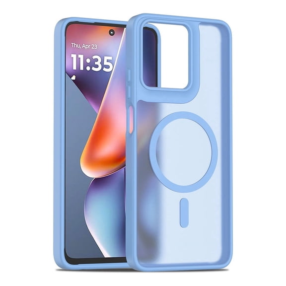 Rosebono Compatible With Motorola Moto G Play 2026 / G 2026 / G 2025 Case, Magnetic Translucent Matte Hybrid Gradient Transparent Soft TPU Clear Skin Cover Protection Case (Blue)