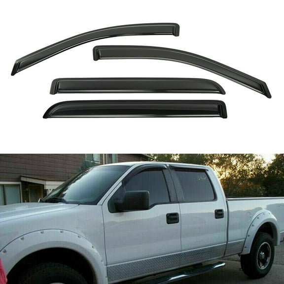 Possbay For Ford F-150 Crew Cab Pickup 2004-2008 Window Visor Sun Rain Guard Deflector